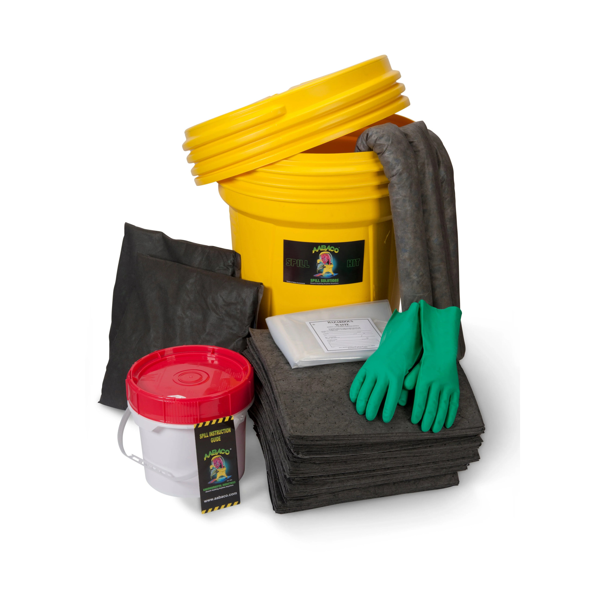 AABACO Battery Acid Spill Kit is packaged in a durable 20-gallon drum for fast, effective response to battery acid spills.